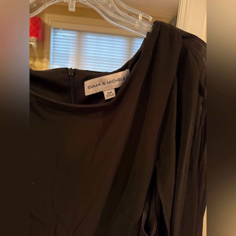 Emma & Michele Black Cape Overlay Dress 18W – Chic & Sophisticated! ✨ - Picture 2 of 4